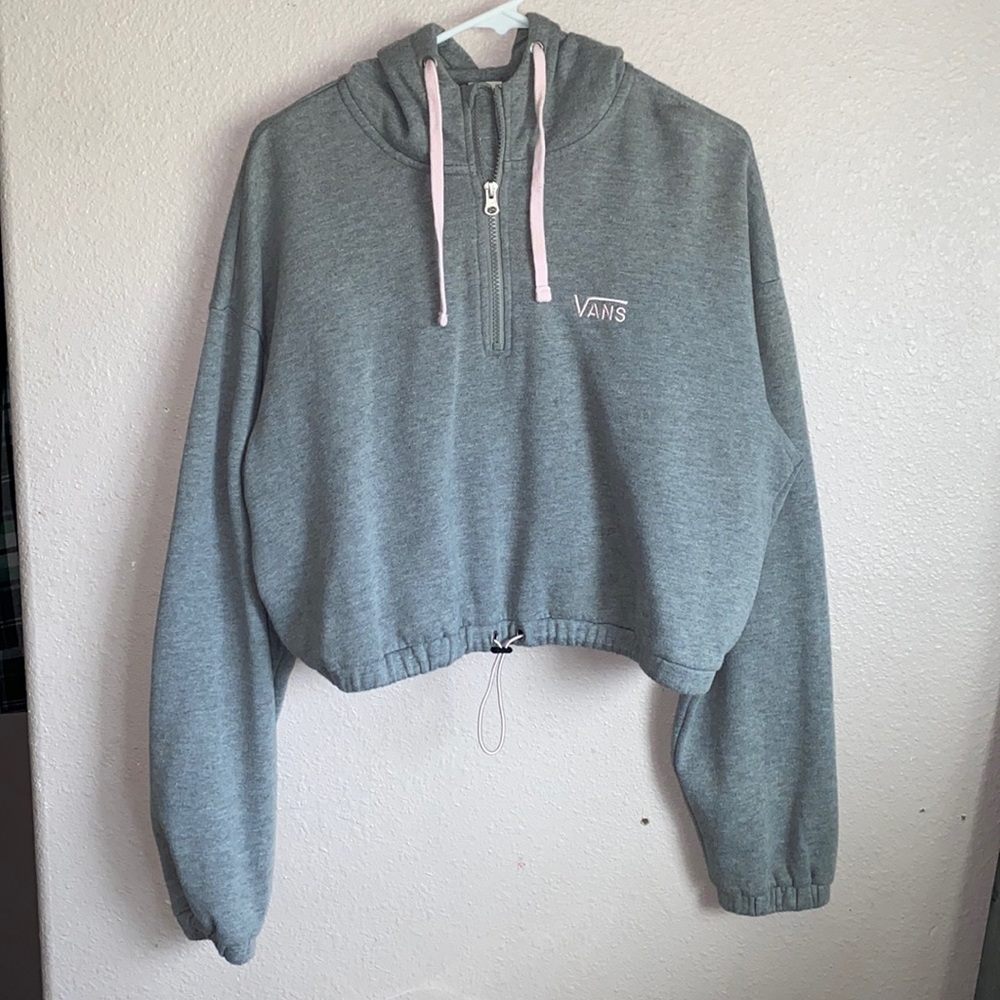 VANS, GRAY CROP TOP HOODIE, PERFECT CONDITION!!